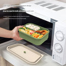 Dark blue Microwave-Safe Silicone Lunch Box with 4 Compartments - Airtight Bento Box for Work and Travel