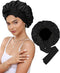 Luxury Double-Sided Satin Bonnet with Elastic Band(Black + black lining)