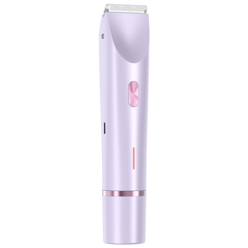 2-in-1 Ladies Electric Shaver & Trimmer - IPX7 Waterproof, USB-C Rechargeable, Dual Head Design(Purple)