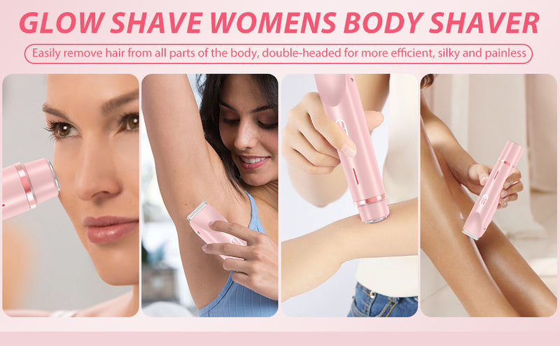 2-in-1 Ladies Electric Shaver & Trimmer - IPX7 Waterproof, USB-C Rechargeable, Dual Head Design(Blue)