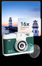 Compact 4K Digital Camera - 50MP, 16x Zoom, 2.4-inch IPS Screen, WiFi & Fill Light - Retro CCD Style(White)