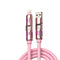 Universal PD Fast Charging Cable with LED Indicator - Zinc Alloy, Durable 1.5m Silicone Cord - Multiple Connector Options(Pink)