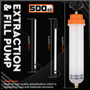 500cc Fluid Extraction & Fill Pump Syringe - Durable Manual Pump for Automotive & Marine Fluids