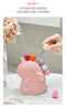 Adorable Unicorn Ceramic Fruit Fork Holder Set - Includes Stainless Steel Forks with Ball Tops(green)