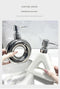Modern Ceramic Soap & Lotion Dispenser - Unique Geometric Designs, 300ml Capacity(Donut lotion bottle milky white)