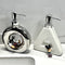 Modern Ceramic Soap & Lotion Dispenser - Unique Geometric Designs, 300ml Capacity(Donut lotion bottle, silver)