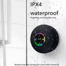 IPX4 Waterproof Bluetooth Shower Speaker with Suction Cup & LED Lights - Hands-Free Calling(black)