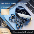 Open-Ear Conduction TWS Earbuds - Bluetooth 5.4, 9D Surround Sound, LED Display, Long Battery Life(black)