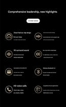 Open-Ear Conduction TWS Earbuds - Bluetooth 5.4, 9D Surround Sound, LED Display, Long Battery Life(White)