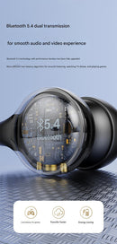 Open-Ear Conduction TWS Earbuds - Bluetooth 5.4, 9D Surround Sound, LED Display, Long Battery Life(Skin color)