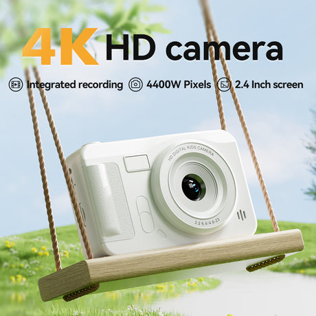 Student HD Digital Camera - 44MP, 8x Zoom, Autofocus, Dual Lens, Type-C Charging (Black)