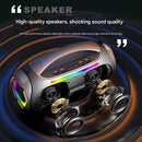 Portable Bluetooth 5.3 Speaker - 60W Powerful Sound, RGB Lights, Multiple Inputs(Green)