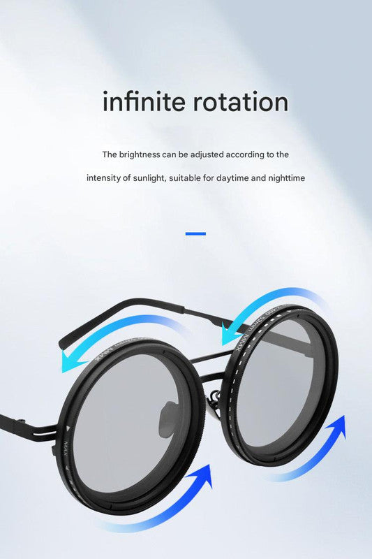 Adjustable ND9 Filter Sunglasses,Steampunk Retro Design with Polarized HD Anti-Glare Lenses(gold)