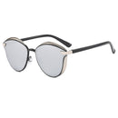 2-pcs Silver Elegant Women's Cat Eye Sunglasses - Anti-Glare, Lightweight Frame