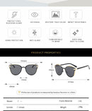 2-pcs Silver Elegant Women's Cat Eye Sunglasses - Anti-Glare, Lightweight Frame