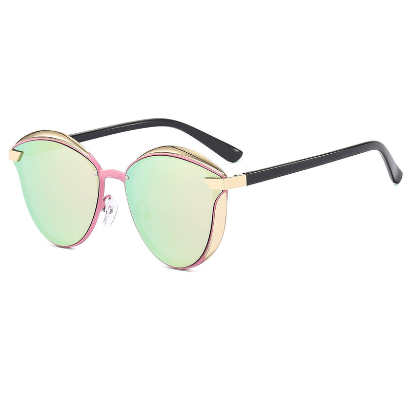 2-pcs Pink Elegant Women's Cat Eye Sunglasses - Anti-Glare, Lightweight Frame