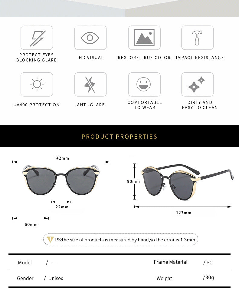 2-pcs Pink Elegant Women's Cat Eye Sunglasses - Anti-Glare, Lightweight Frame