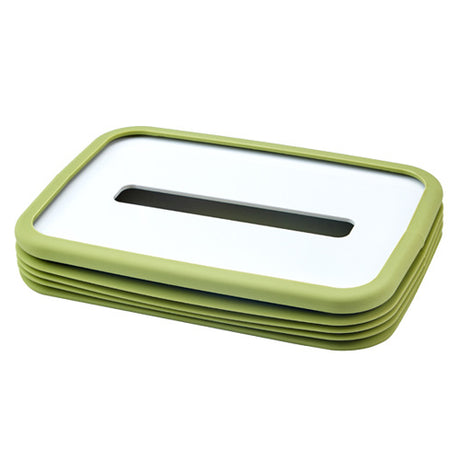 2-pcs Green Silicone Tissue Box Holder - Automatic Self-Lowering Dispenser