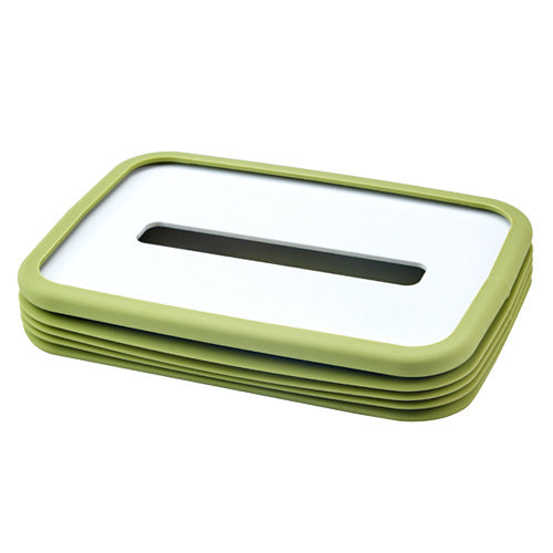 2-pcs Green Silicone Tissue Box Holder - Automatic Self-Lowering Dispenser