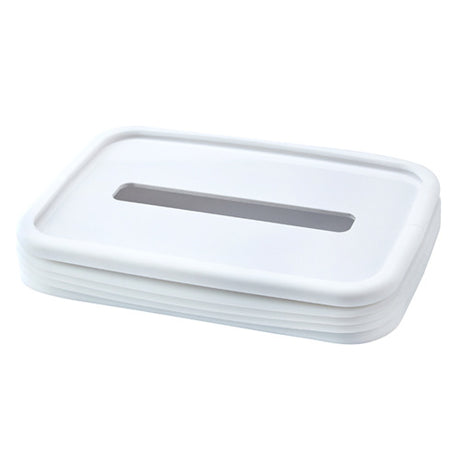 2-pcs White Silicone Tissue Box Holder - Automatic Self-Lowering Dispenser