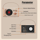 Green Retro Record Player Style Bluetooth Speaker - Portable Wireless Turntable Design Audio