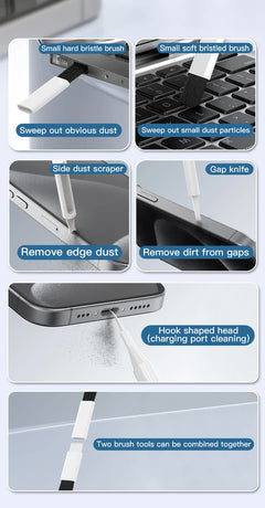 Black 22-in-1 Electronics Cleaning Kit - for Keyboards, Airpods, Laptops, Cell Phones, Cameras