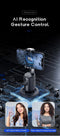 Black AI Smart Auto Tracking Phone Holder - 360° Rotation Face & Body Tracking Mount