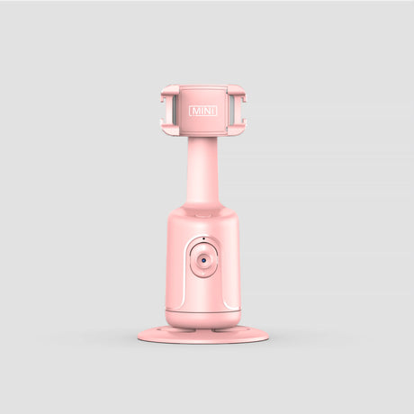 Pink AI Smart Auto Tracking Phone Holder - 360° Rotation Face & Body Tracking Mount