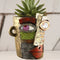 Abstract Face Planter Pot - Artistic Resin Decor for Succulents & Plants (Antique Style - 18.5*18*15CM)