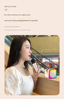 Beige Fun Portable Party Speaker - Karaoke Machine with Two Wireless Microphones and Voice Effects