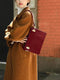 Red Premium Leather Underarm Bag with Elegant Accordion Design