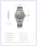 Black Elegant Men's Watch with Leather Band - Small Seconds, Onion Crown Detail