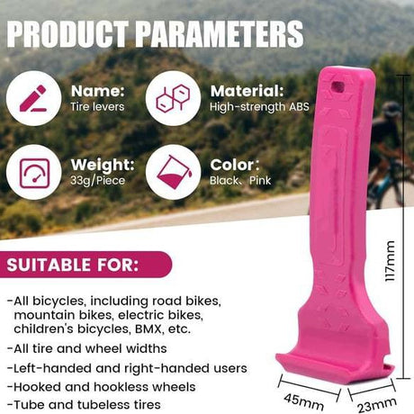 Black Easy-to-use bicycle tire levers (one pair) - quick tire removal and installation tool