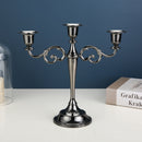 Black Elegant Metal Candelabra 3 Arm Candle Holder -  Decorative Candelabra for Home, Weddings, Events