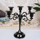 Black Elegant Metal Candelabra 5 Arm Candle Holder -  Decorative Candelabra for Home, Weddings, Events