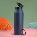 Stainless Steel Insulated Water Bottle with Integrated Magnetic Phone Stand - Blue (32oz)