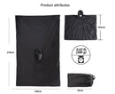 Army Green Portable Outdoor Camping Poncho - Can be used as Raincoat, Tarp, Ground Cover (Polyester silver coated without pockets)