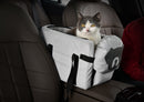 Grey Pet Car Booster Seat for Small Dogs & Cats - Safe Travel Carrier Bed