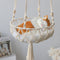 Pet Hammock for Cats with Wooden Beads - Pet Swing padding not included (Diameter : 30cm)