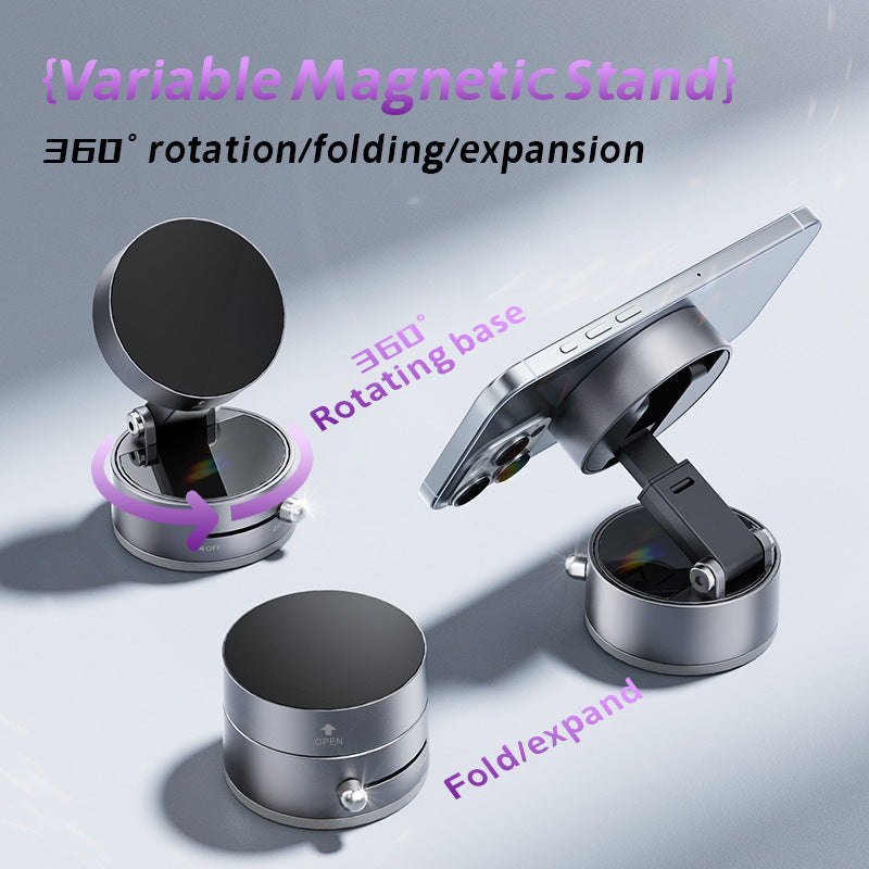 White Foldable Vacuum Suction Phone Stand for Navigation and Calls
