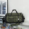 Green Unisex Travel Bag with Utility Buckles and Wet/Dry Compartments