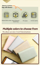 Beige PU Leather Zippered Photo Album - Holds 240 3 Prints"