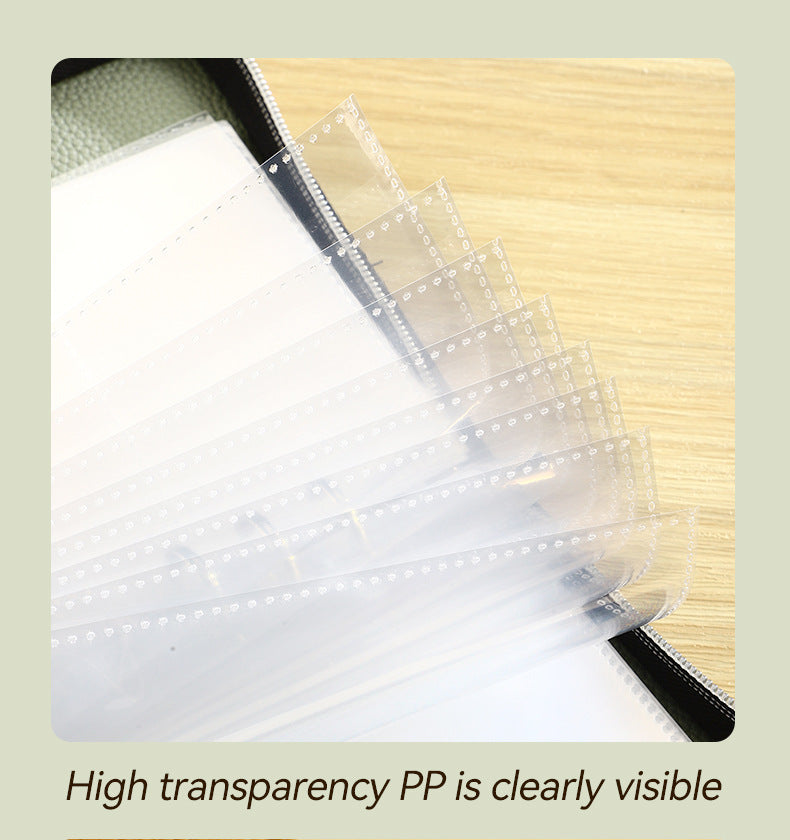 Beige PU Leather Zippered Photo Album - Holds 240 3 Prints"