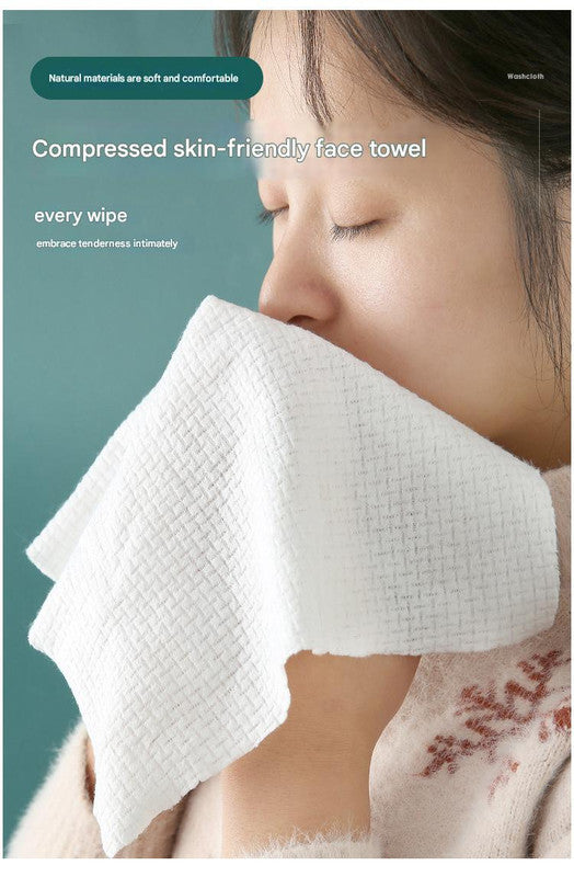 8 Packs (160 Total) Portable Cotton Compressed Towels - Soft, Absorbent Face Cleansing Cloths (Circular compression : 20x22cm)