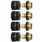 American Standard 3/4 Inch Brass Quick Connect Garden Hose Adapter (4 Male & 4 Female)