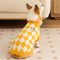 Classic Argyle Dog Sweater - Yellow & White Knit for Corgis & Medium Breeds (Size : L)