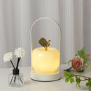 Yellow Decorative Apple Table Lamp - USB-C,  3 Light Modes, Metal Handle