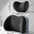 Black Ergonomic Memory Foam Car Headrest & Lumbar Support Cushion Set - Driving Comfort Neck & Back Pillow