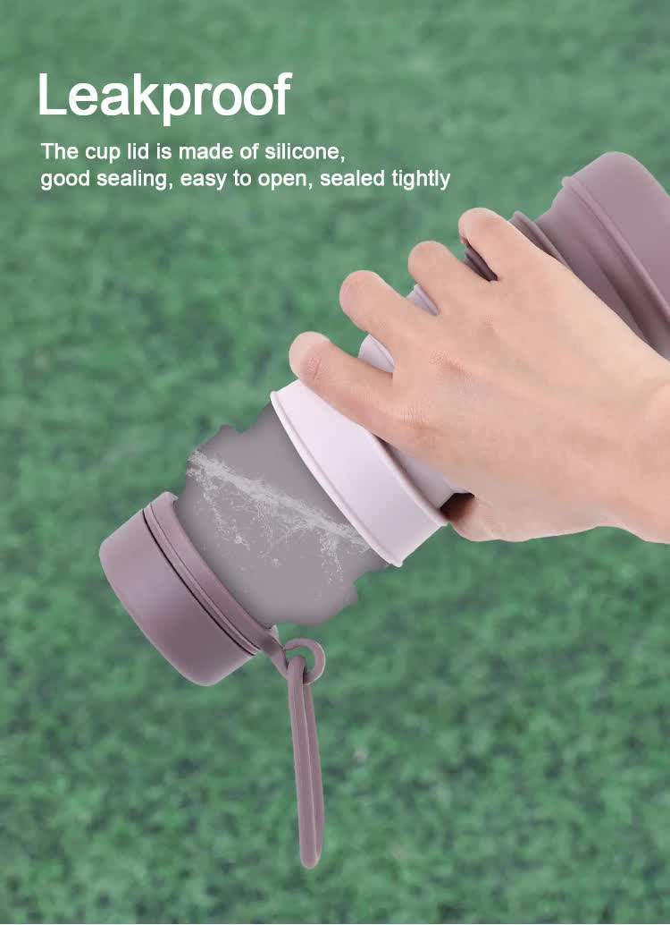 Black Collapsible Silicone Water Bottle - 510ml Portable Food-Grade Travel & Sports Drink Flask