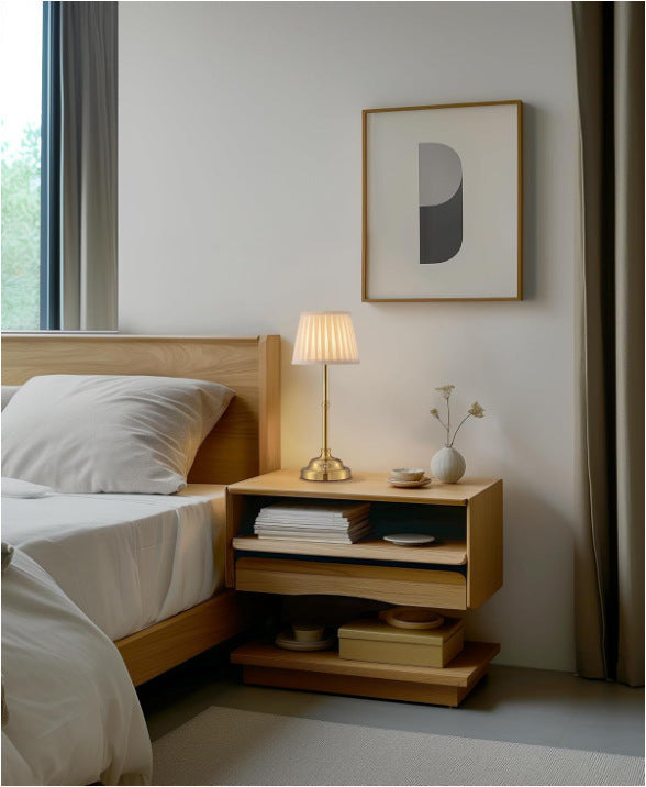 Black and White Elegant Rechargeable Fabric Shade LED Lamp - Cordless Touch Stepless Dimmable Table Light